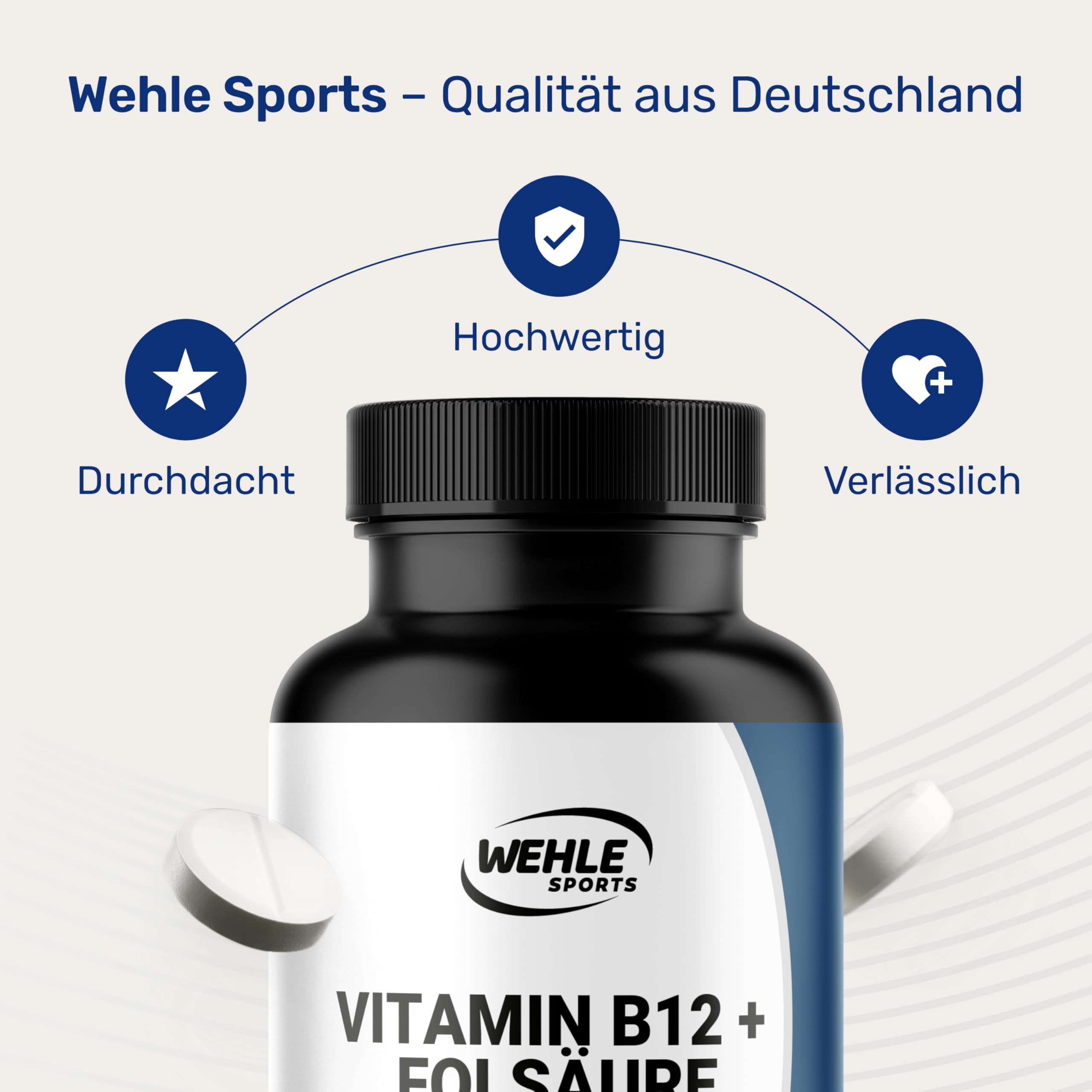 Vitamin B12 hochdosiert - 400 Tabletten mit 500µg Vit B12 + 200µg Folsäure - zer Bild 4