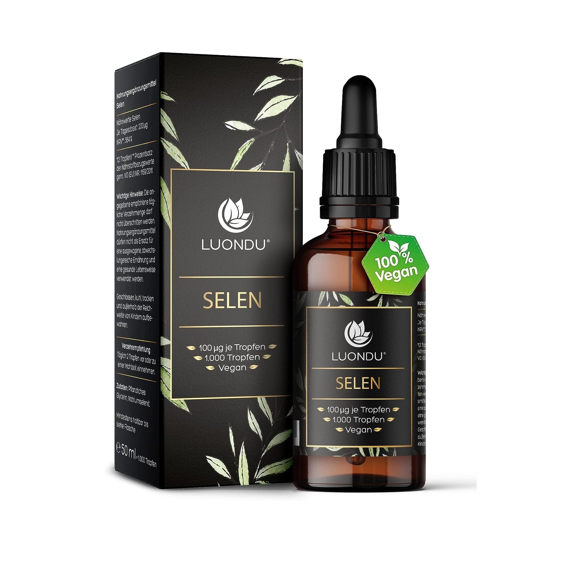 Luondu Selen Tropfen 100µg pro Tropfen - 50ml