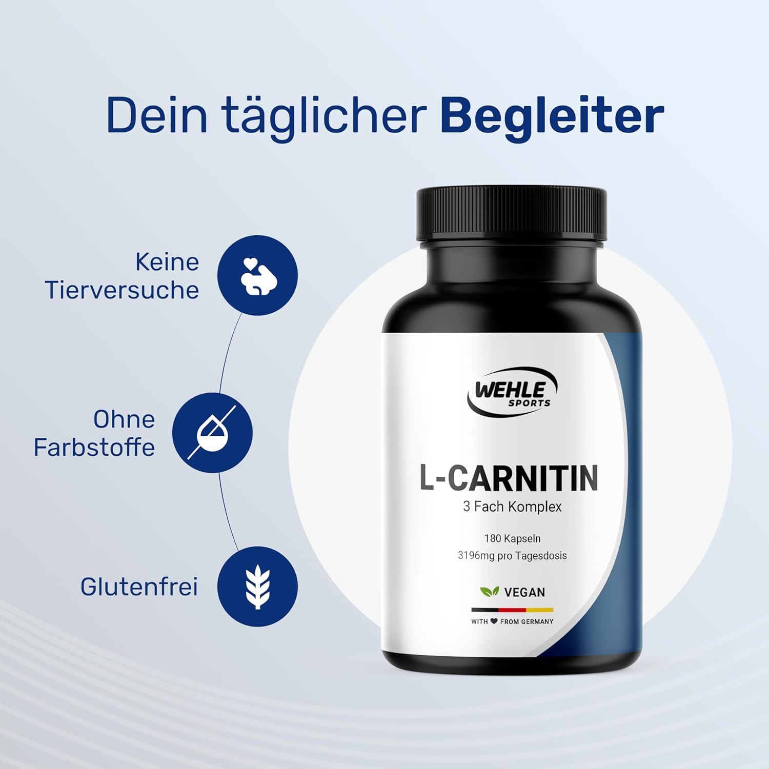 L-Carnitin Kapseln Hochdosiert 3196mg - 180 Kapseln