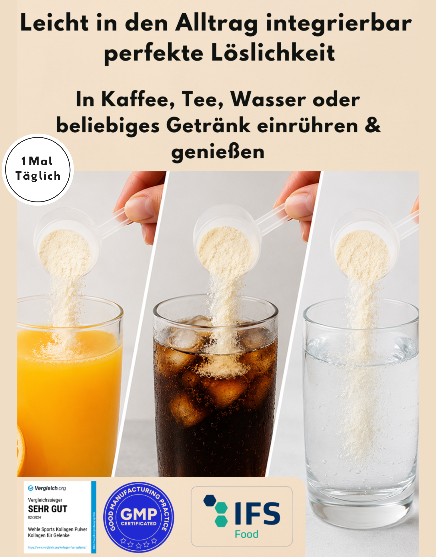 Kollagen Pulver – Wehle Collagen Matrix 360° mit Kollagen Typ I, II & III