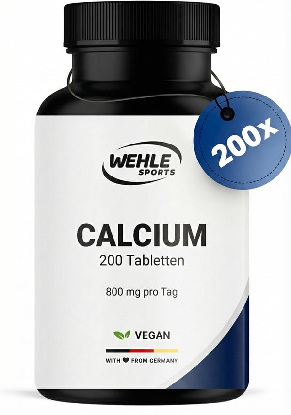 Calcium Tabletten Hochdosiert - 200 Tabletten - 800mg Kalzium pro Tag
