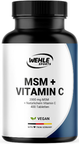 MSM Tabletten Hochdosiert - 400 Stück - 2000 mg MSM + Natürliches Vitamin C