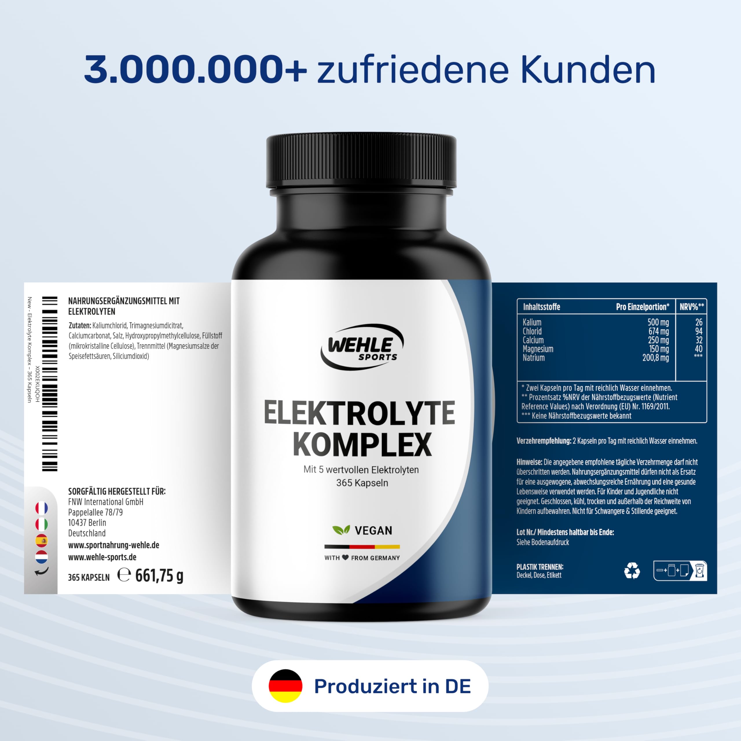 Elektrolyte Komplex - 365 Kapseln - mit Chlorid, Kalium, Calcium, Magnesium & Na Bild 5