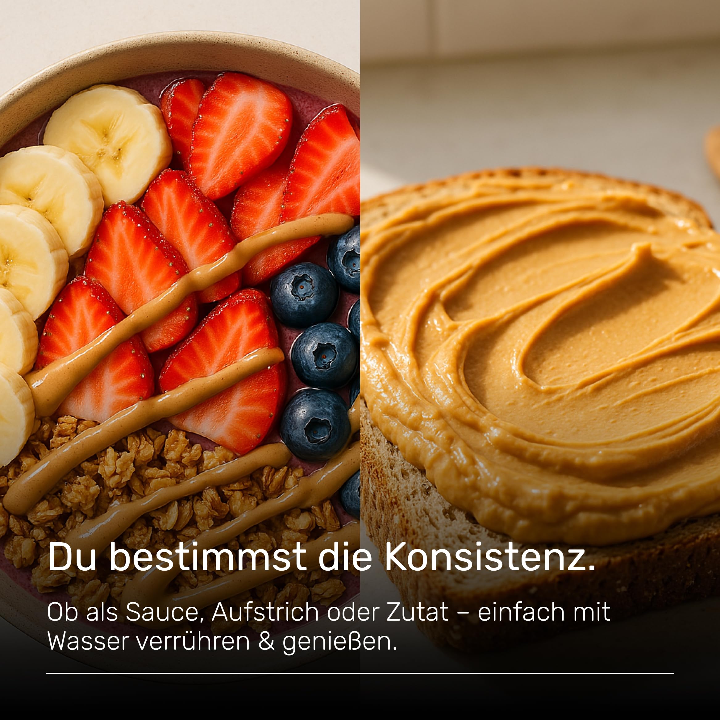 Erdnussbutter light Pulver 1 kg / 1000 g - Powdered Peanut Butter 85% weniger Fe Bild 5